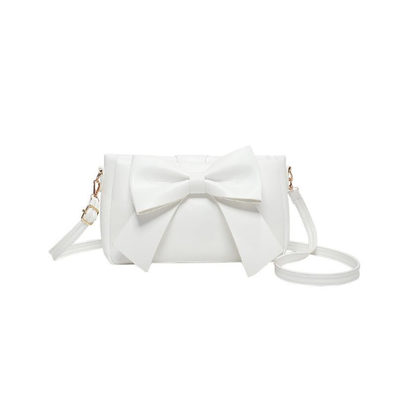 Street Style Pu Material Butterfly Knot Crossbody Bag For Women белый