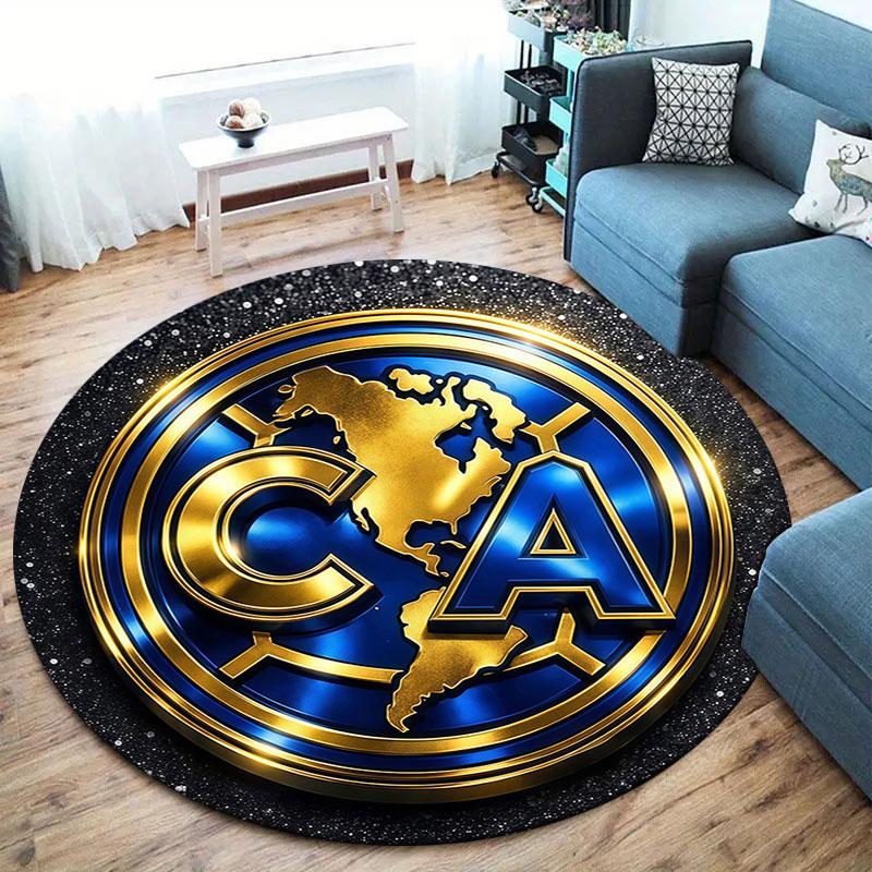 Club America Round Area Rug,Carpet Rug for Living Room Bedroom Sofa Playroom Decor,Non-slip Floor Mat