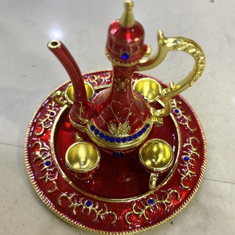 Xinjiang Bazaar Handicrafts Metal Wine Pot & Jewelry Box Set – Home & Office Decor, Birthday and Wedding Favors