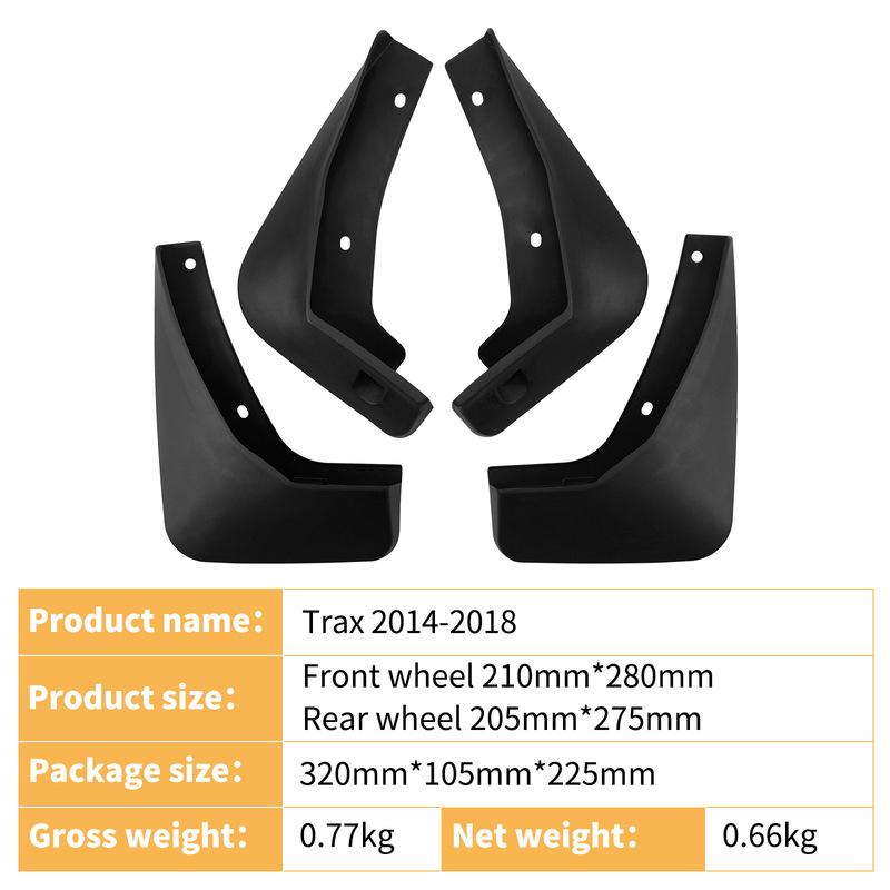 Mudguards Fit for Chevrolet Trax Tracker 2014 2015 2016 2017 2018 Car Accessories Mudflap Fender Auto Replacement Parts
