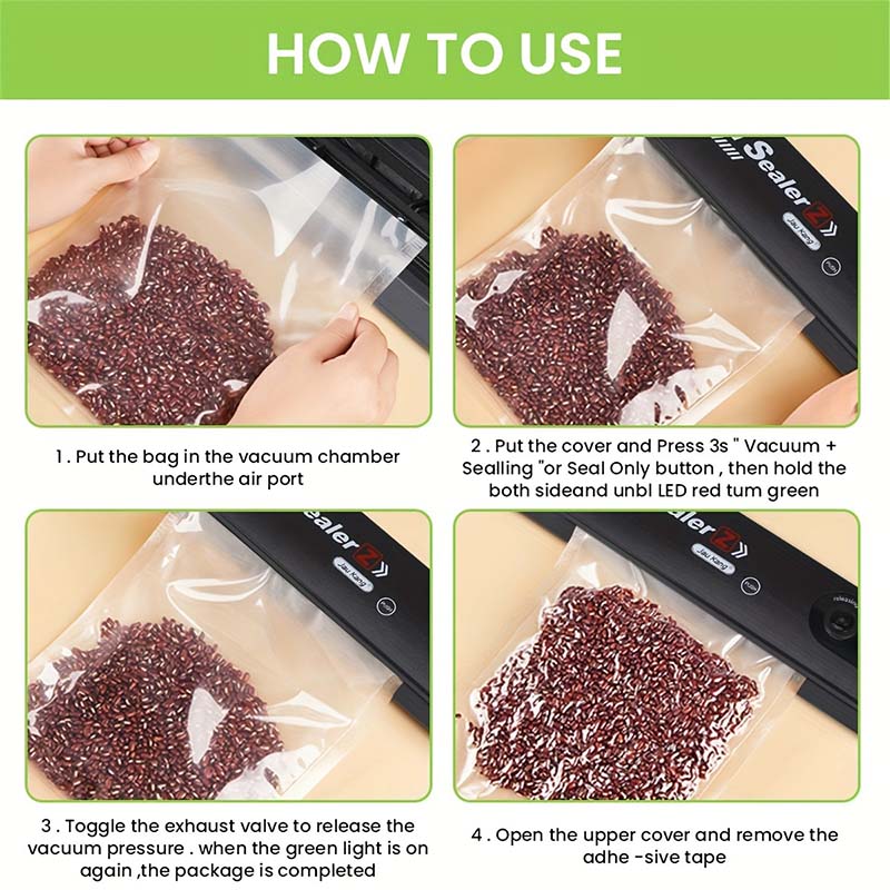 Vacuum Sealer Machine EU Plug Free Gift 10pcs Saver Bags Kitchen Vacuum Packer Machine Small Sealing Machine Food Vacuum Sealer