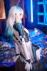 Sexy Full Body Tights with Back Smooth and Shiny Dance Tights for Cosplay LOST-G Gloves, Zipper, (Size L, WHITE)