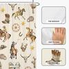 Western Cowboy Horse Shower Curtain 70X70 Inches Country Ranch Style With Cactus And Boot Pattern