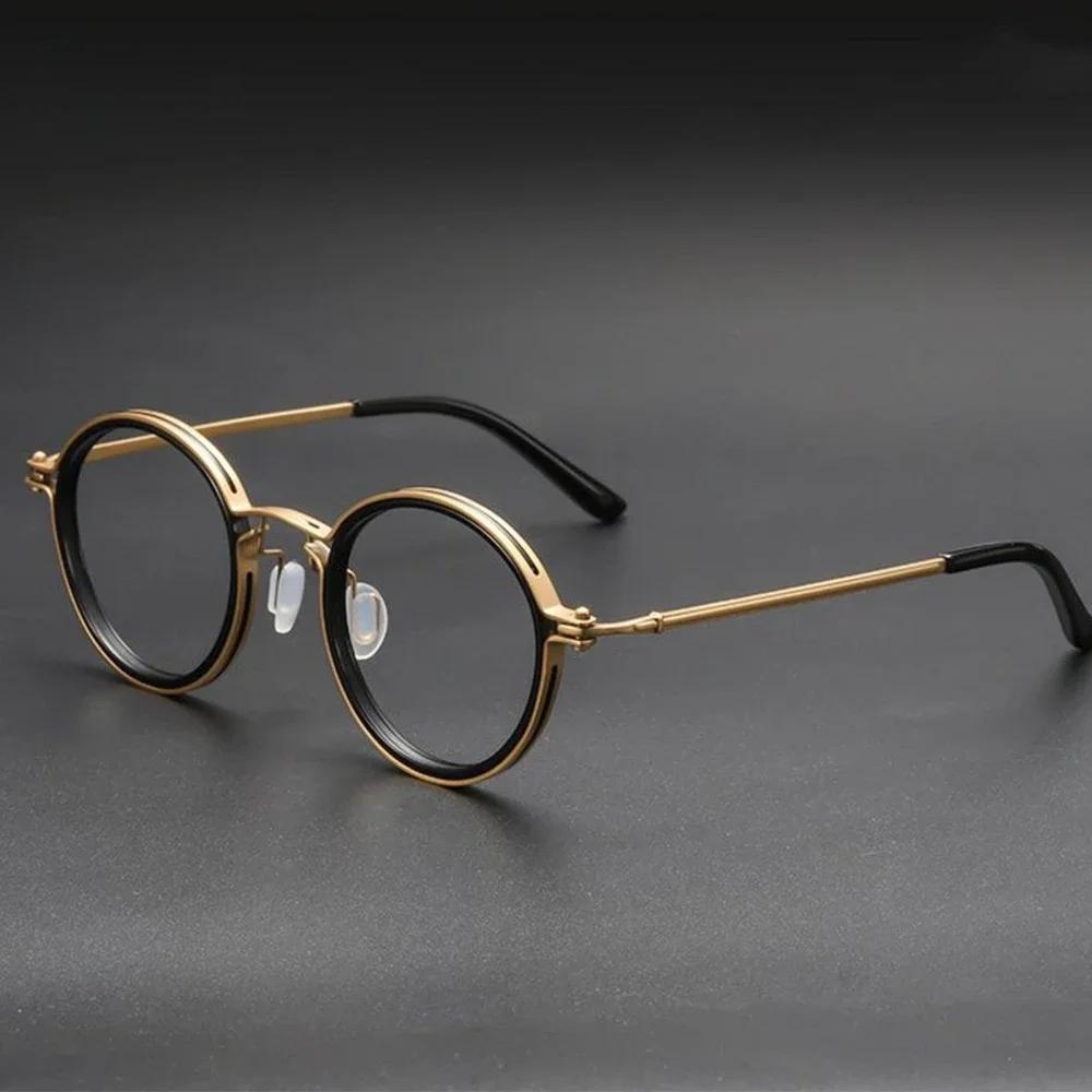 Vintage Anti Blue Light Glasses Óculos Men Luxury Round Frame Clear Lens Blue Light Blocking Men Women Metal Glasses Okulary