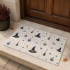 Custom Welcome Doormat Cute Witch Hat Halloween Doormat Magic Potion Broom Star Moon Print Welcome Rug Non‑Slip Indoor Entrance
