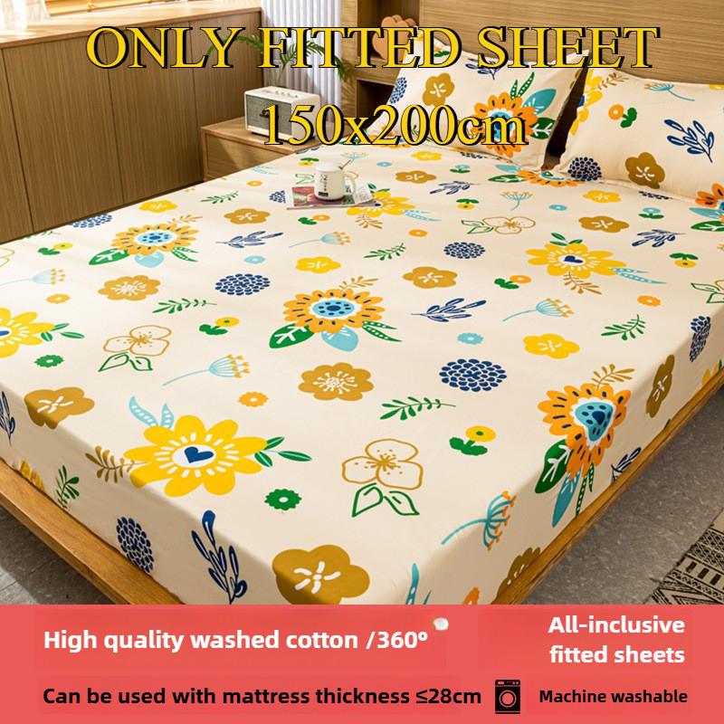 Sábana Bajera No se decolora No hace bolitas Sábana de una pieza Antideslizante Multiespecificación Ropa de Cama Cubrecama Protector