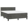 3141360 vidaXL Divan-lit Et Matelas Gris Foncé 140x190cm Velours