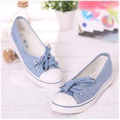 Women's Casual Canvas Work Flats Loafers Slip On Flats Soft Shoes