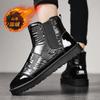 Winter High Top and Pile Warm Snow Boots for Men Outdoor Thick Sole Tide with Thick Cotton Shoes for Men D572