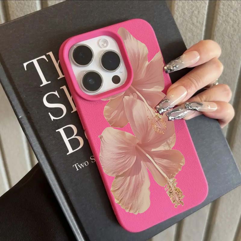 Rosa Hibiskus Elegante Hohe Ästhetik Handyhülle Für iPhone 17 16 Pro Max 15 14 13 12 11 XS X XR 16e 16Plus 17Air Anti-Drop Hülle