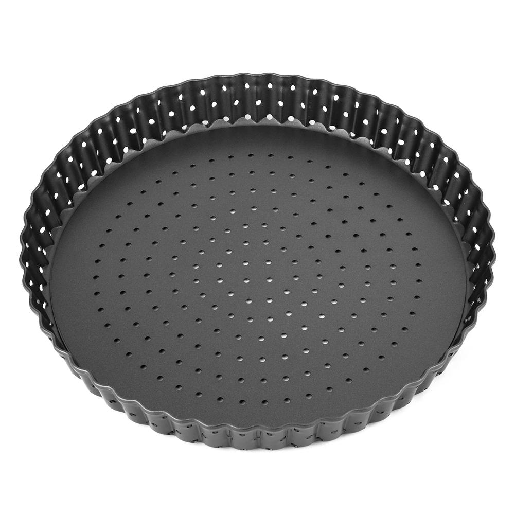Household Thicken Non-Stick Carbon Steel Pizza Mold Baking Pan Tray Kitchen Baking Tools(M (8in) )