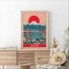 Tokyo Street Cherry Blossom Tourism Canvas Print Poster Japan Mount Fuji Sunrise Landscape Pagoda Wall Art Poster for Home Decor