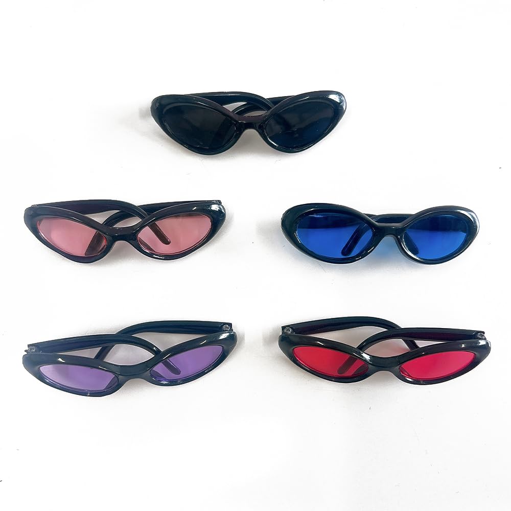 Pink Sunglasses for Plush Toys (10-15cm) - Perfect for Plush Clothes, Kigurumi, Accessories, Otaku Activities, Dolls, Mascots, K-Pop Dolls, and