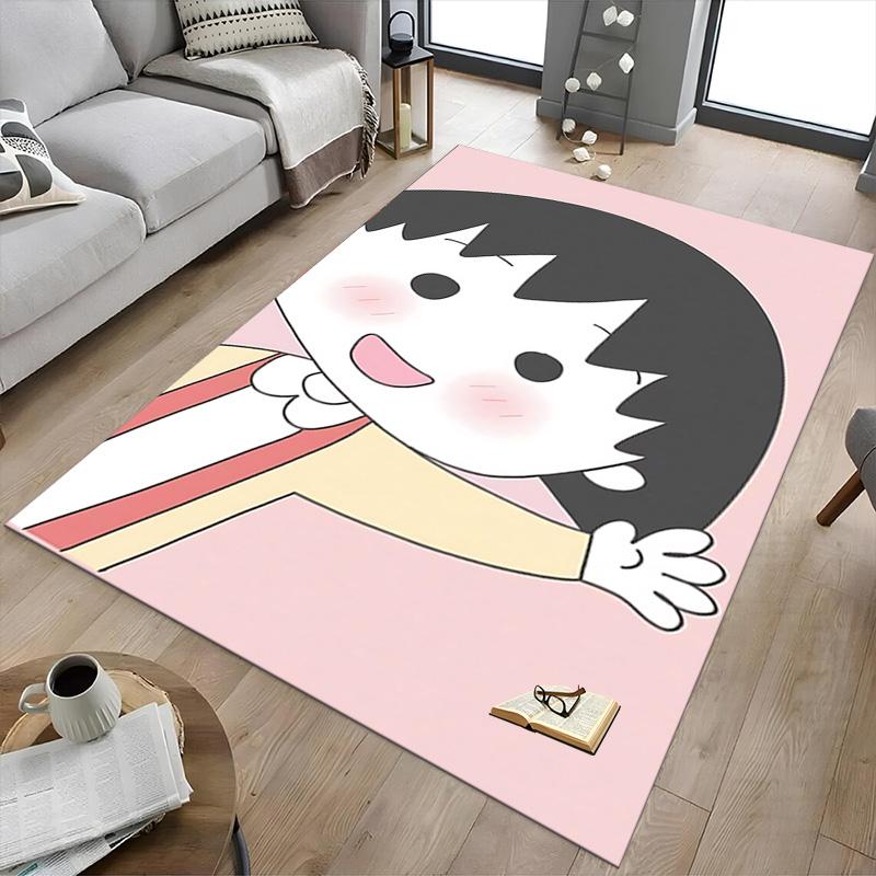 1pc Pink Background Character Carpet for Playroom Bedroom Living Room Sofa Home Decor,kids Game Area Rug Non-slip Floor Mat Y72812