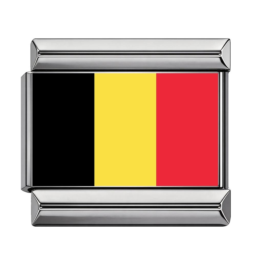 Country National Flag Italian Charm Links Stainless Steel Bracelet Charms