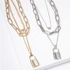 Mehrschichtiger Liebesschloss-Anhänger Choker Mode Steampunk Vorhängeschloss Herz Kettenhalskette Damenschmuck
