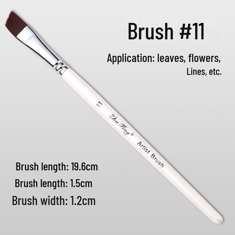 17-Piece Face Painting Brush Set: Hook Line, Embossing, Row, Flat, Oblique, Petal Brushes