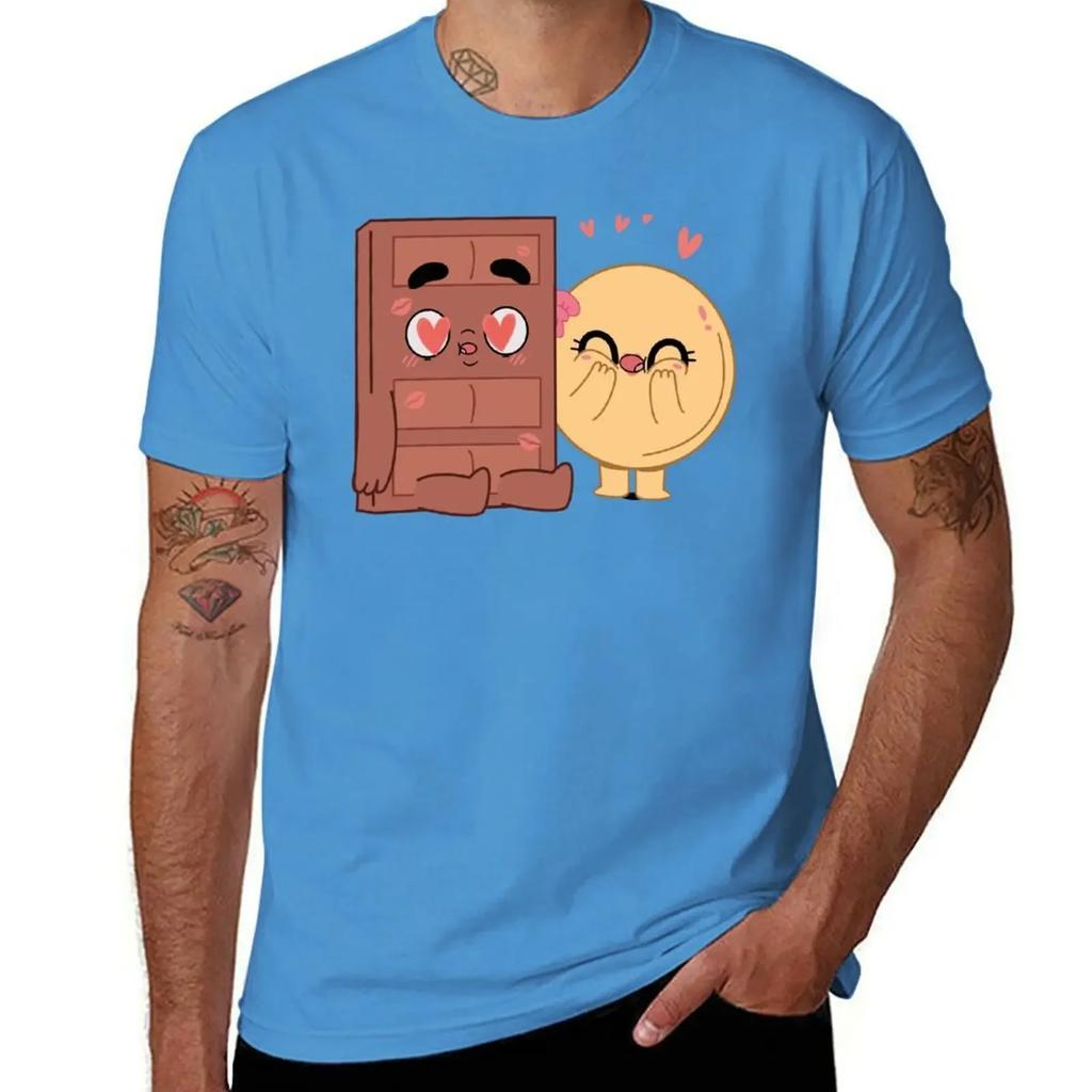 Koszulka Choco And Pancake Couples Love dla fanów sportu letnie topy topy plus size chłopcy białe zabawne koszulki dla mężczyzn