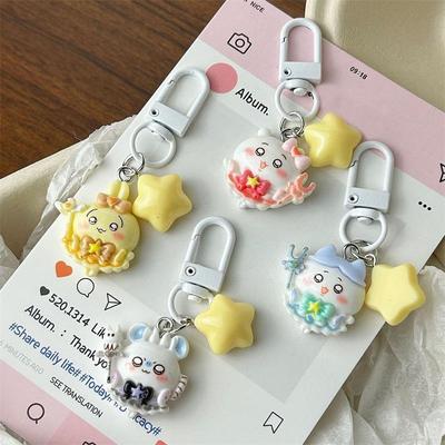 2/4 Stück Niedlich Süß Stern Chiikawa Hachiware Usagi Handykette Schlüsselanhänger Schlüsselanhänger Anhänger Rucksackanhänger Taschenanhänger Mädchenhaftes Geschenk