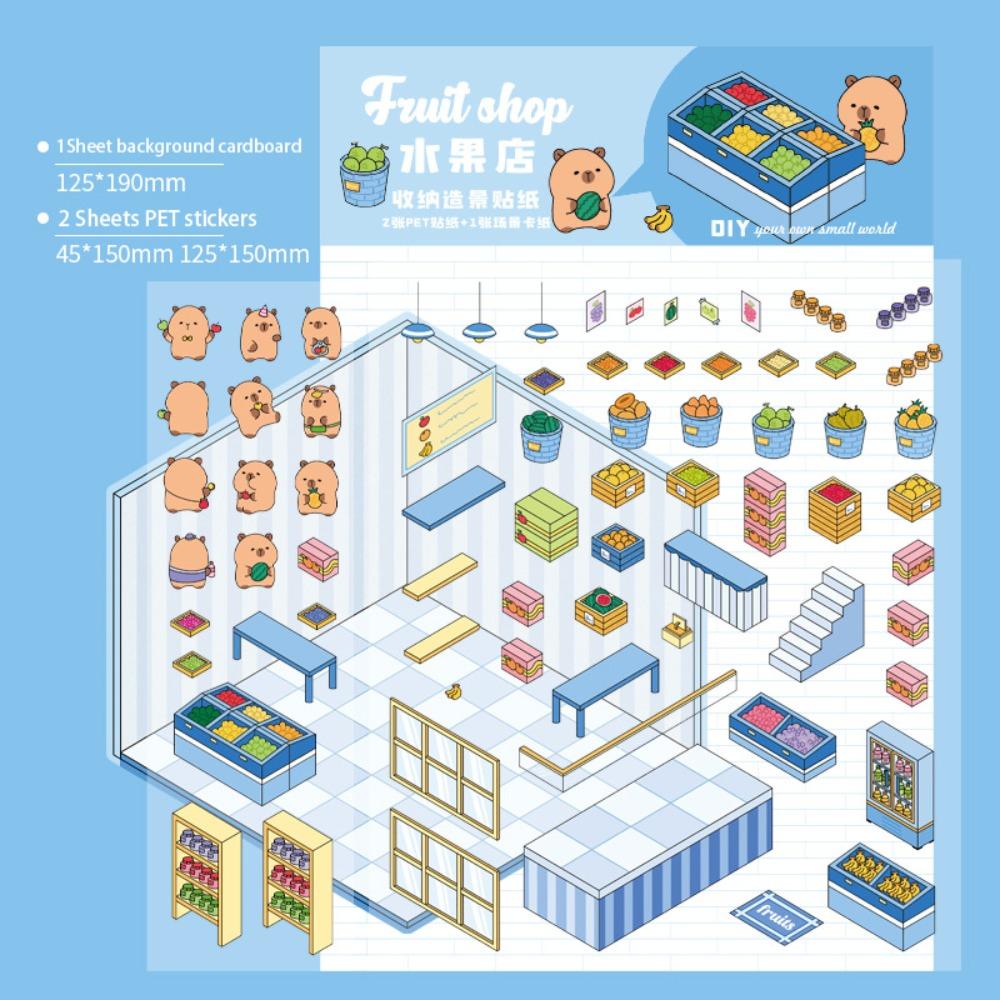 Capybara Visual Stacking Sticker DIY Notebook Sticker New Landscaping Stickers