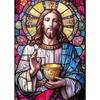 Jesus Christ Stained Glass Posters Canvas Prints Art Mosaic Jesus Religion Portrait Abstract Pop Wall Art Picture for Home De