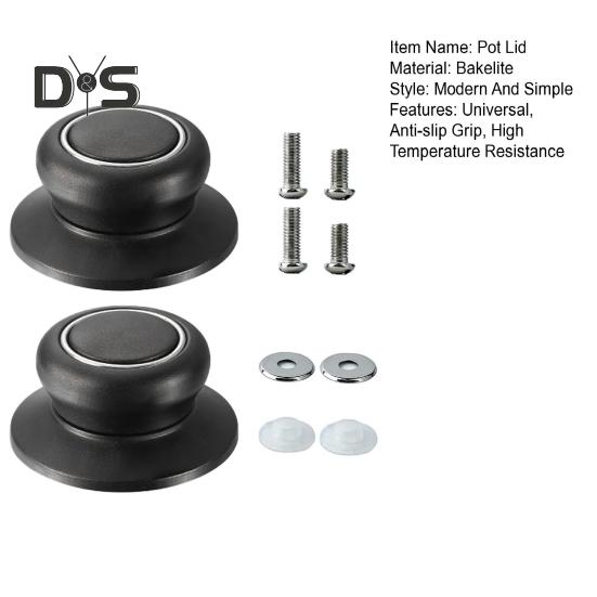 2Pcs Pot Lid Knobs Set Universal Universal Pot Lid Top Replacement Knob for Casserole Glass Pot Lid Heat Resistant Anti-Slip Grip Easy Installation