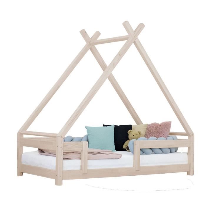Lit cabane enfant TAHUKA 120 x 200 beige