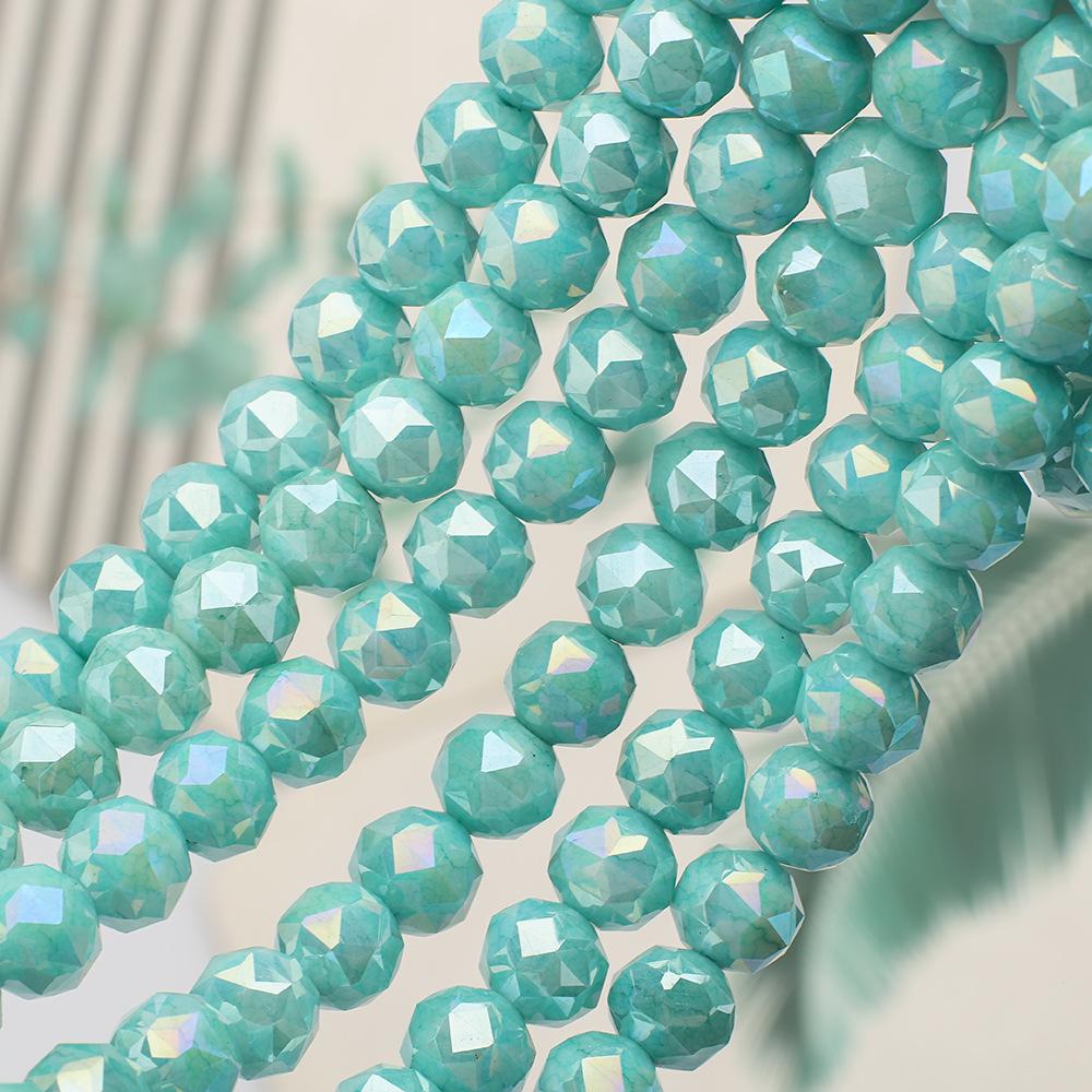 8mm Colorful Ceramic Glass Flower Beads for DIY Jewelry Bracelet