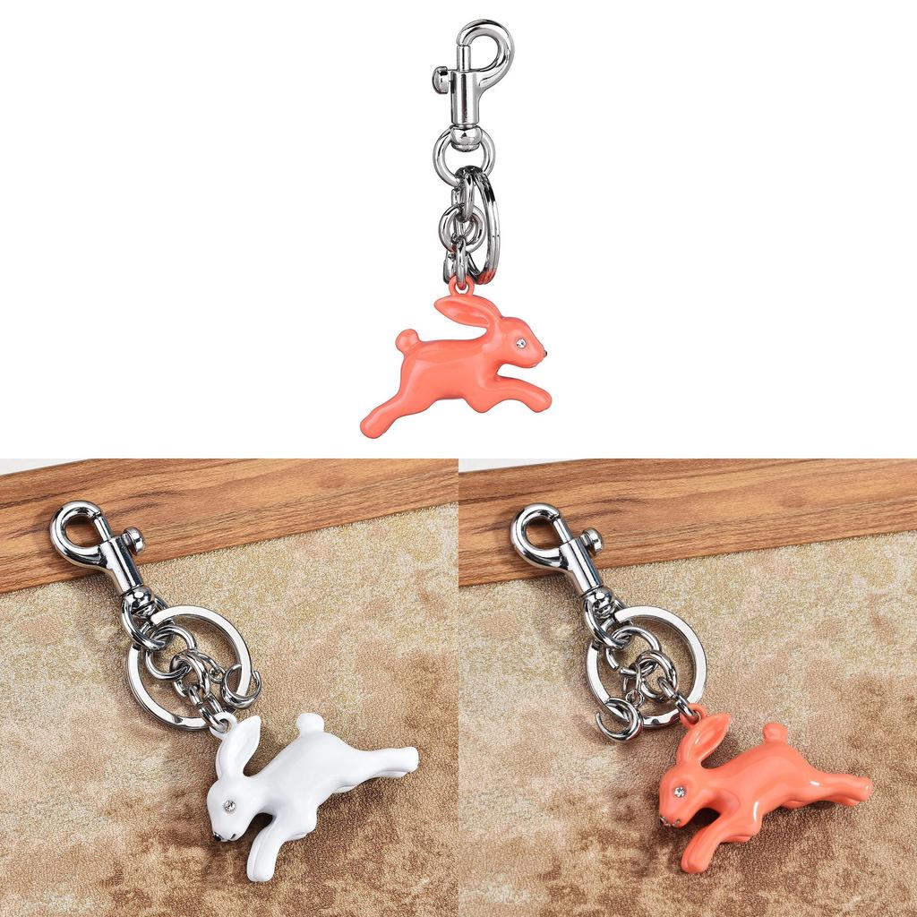 Cute Running Bunny Keychain With Rhinestone Accents For Bag Decoration And Gift Idea