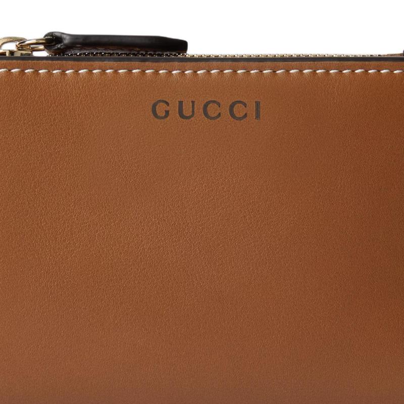 Gucci GG Emblem Logo Embossed Details Leather Wallet Medium Women's Brown