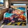 1PC Son Goku  Print Flannel Blanket, High quality All Seasons, Home Decor, Warmth and Comfort, Perfect for Christmas Gifts