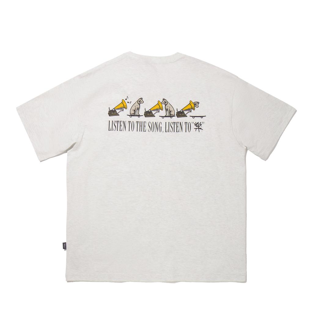 Li Ning Trendy Sports Series Comfortable Casual Minimalist Loose Fit Round Neck Short Sleeve T-Shirt Men T-Shirt Flower-Gray Off-White AHSV113-1