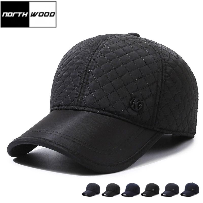 NORTHWOOD 2 Styles Winter Baseball Caps for Men Warm Ear Protection Baseball Hats Winter Plus Velvet Thick Trucker Hats