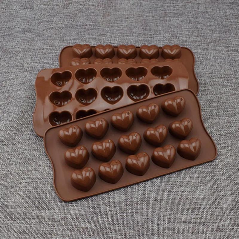 Wirtschaftliche Mini Liebesherz Schokoladenform Silikon Süßigkeitenformen Diamant Gummibärchen Gelee Form Küche Kuchen Dekorationszubehör