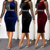 Dress Long Sleeve Charming Cotton Women See Through Dress for Office