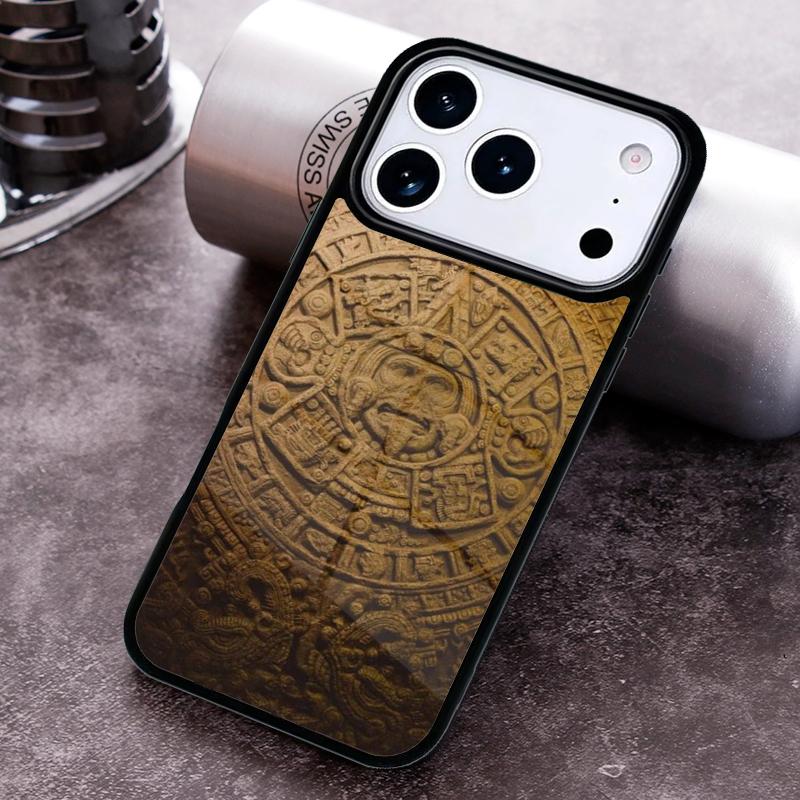 Mayan Calendar Wood Pattern pattern Phone Case for iPhone 17 16 15 Pro Max Air 14 13 12 11 Plus Shockproof Capa Cover