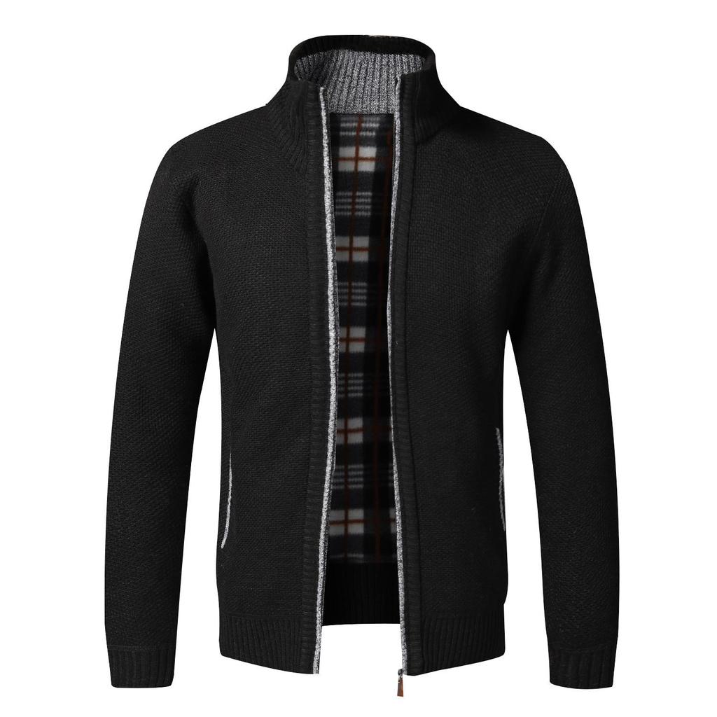 Men's Korean Style Stand-up Collar Sweater Youth Loose Casual Knitted Jacket
