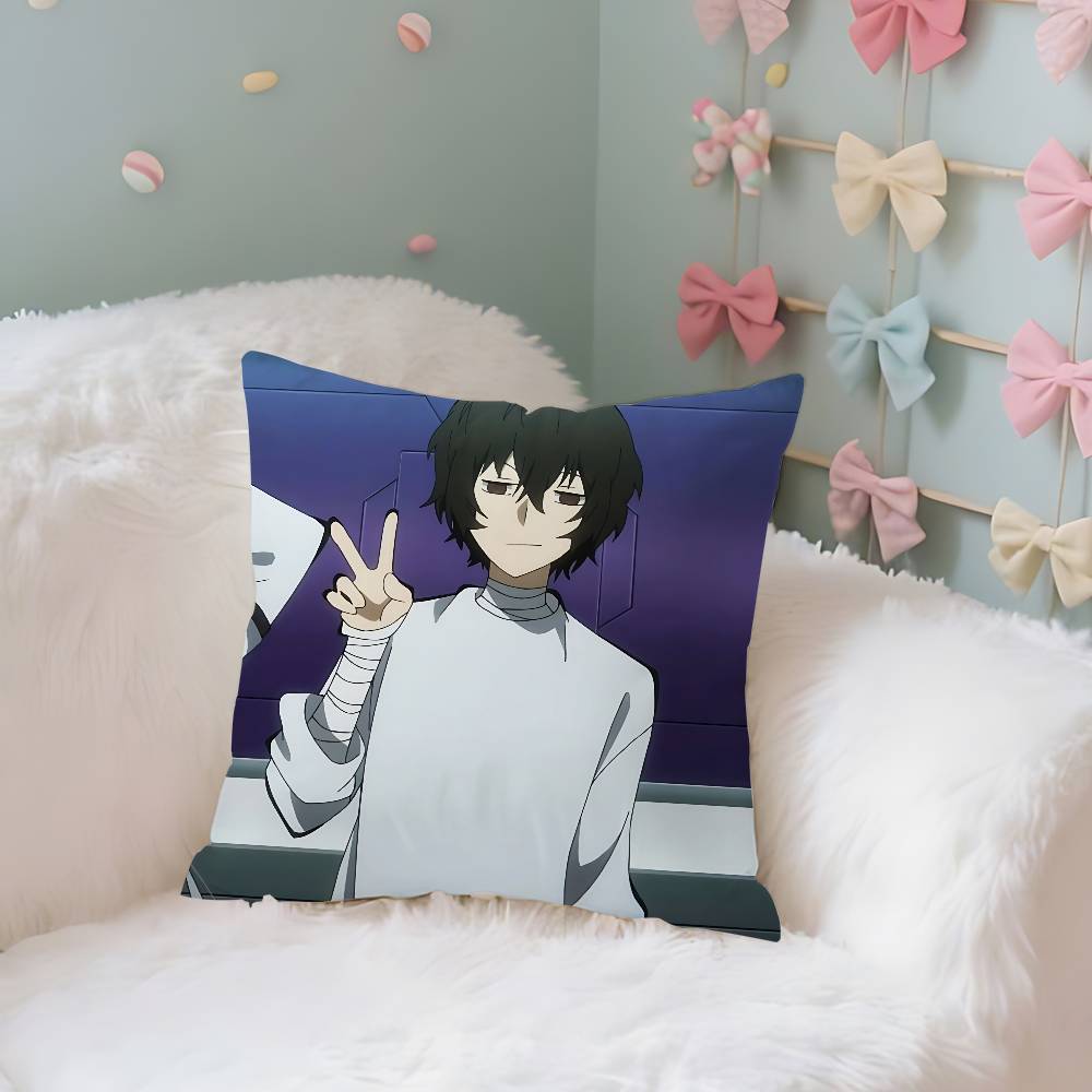 Anime BBungo StrayDogsS Cute Case Plush Fabric Soft Pillowcase Double Sided Print Cushion Cover Household Gifts