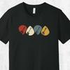 Guitar Plectrum T-Shirt | 4 Pick Silhouette Tee T-shirt