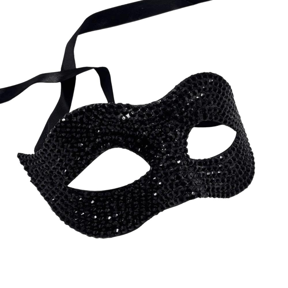 Studded Design Halloween Rhinestone Mask Plastic Masquerade Mask Half Face Mask Themed Event