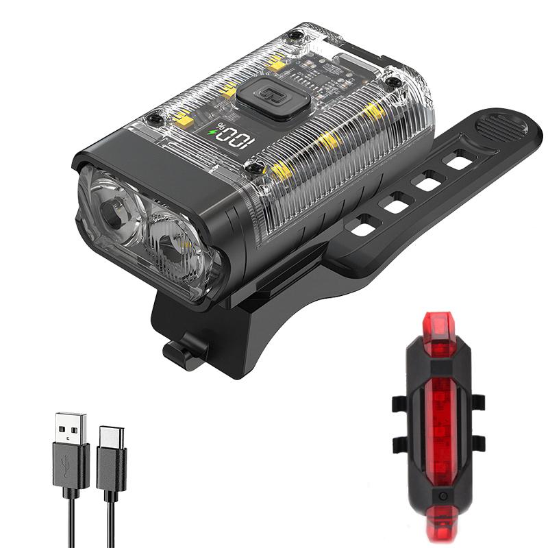 Sykkellys T6 LED Front USB Oppladbar MTB terrengsykkellampe 1000LM Sykkellykt Lommelykt Sykkelscooterhale
