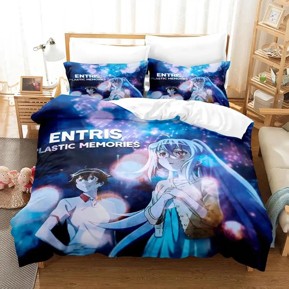 3D Print Anime Plastic Memories Isla Bedding Set Duvet Cover Bed Set Quilt Cover Pillowcase Comforter King Queen Size Boys Adult