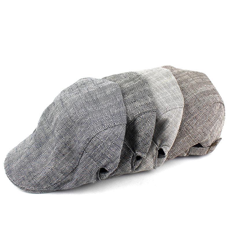 Beret fashion herringbone plaid duck tongue outdoor sports visor pure cotton old man hat new forward hat