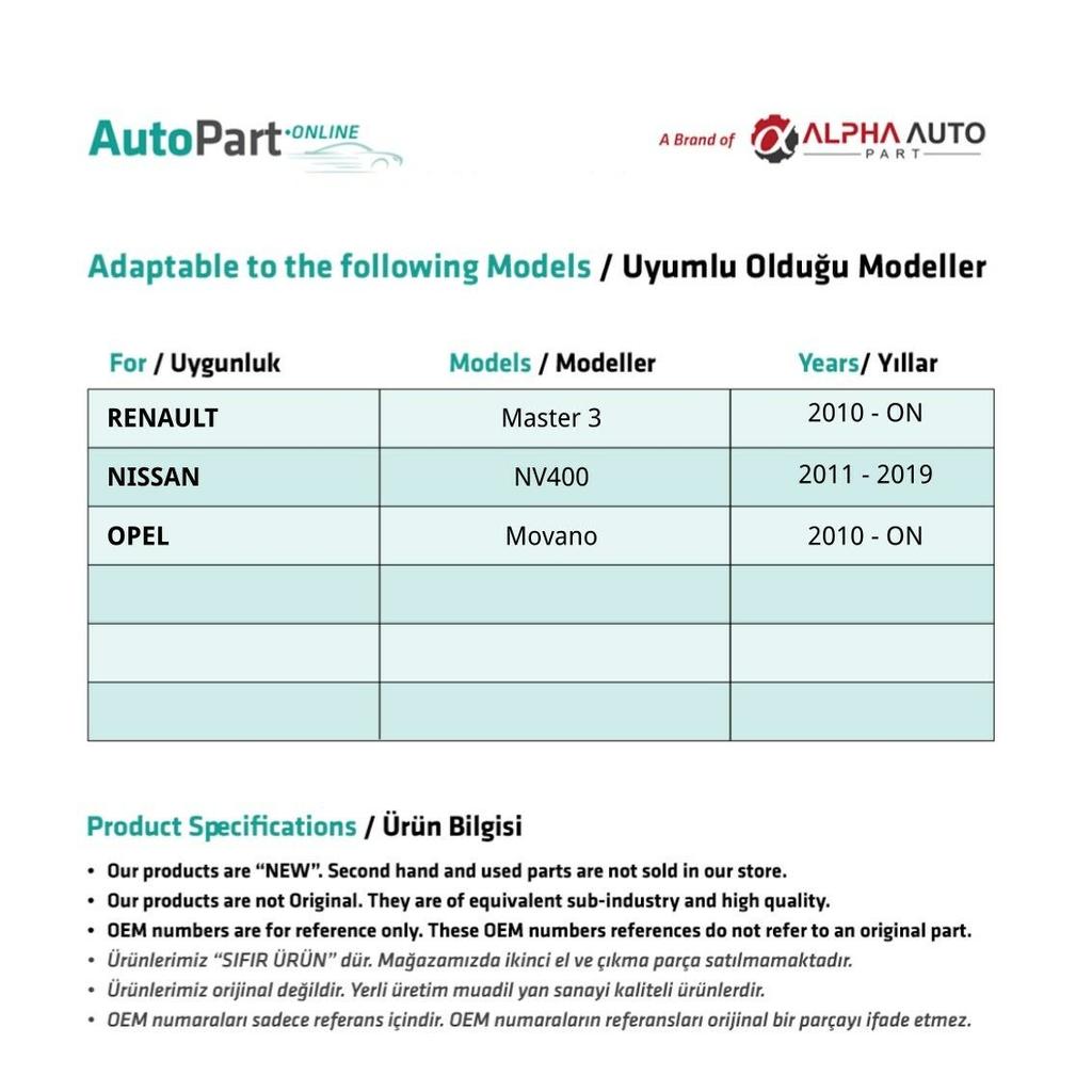 Side Door Signal for Renault Master 3, Nissan NV400, Opel Movano - 2 Pieces