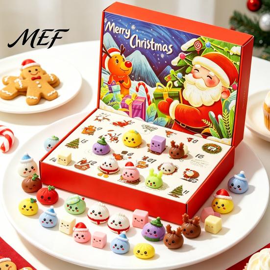 Childrens Holiday Countdown Toy Christmas Advent Calendar, 24 Day Box with Mystery Figures, Calendar for Decoration Festive Decor Kids