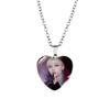 Stray Kids Heart Shaped Time Gem Pendant Necklace For Trendy Boys With Regular Chain