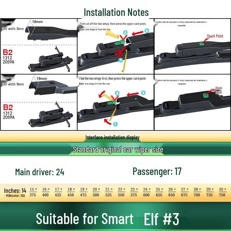 Compatible with Smart #3 Car: Frameless Silent Multi-functional Rubber Wiper Strip