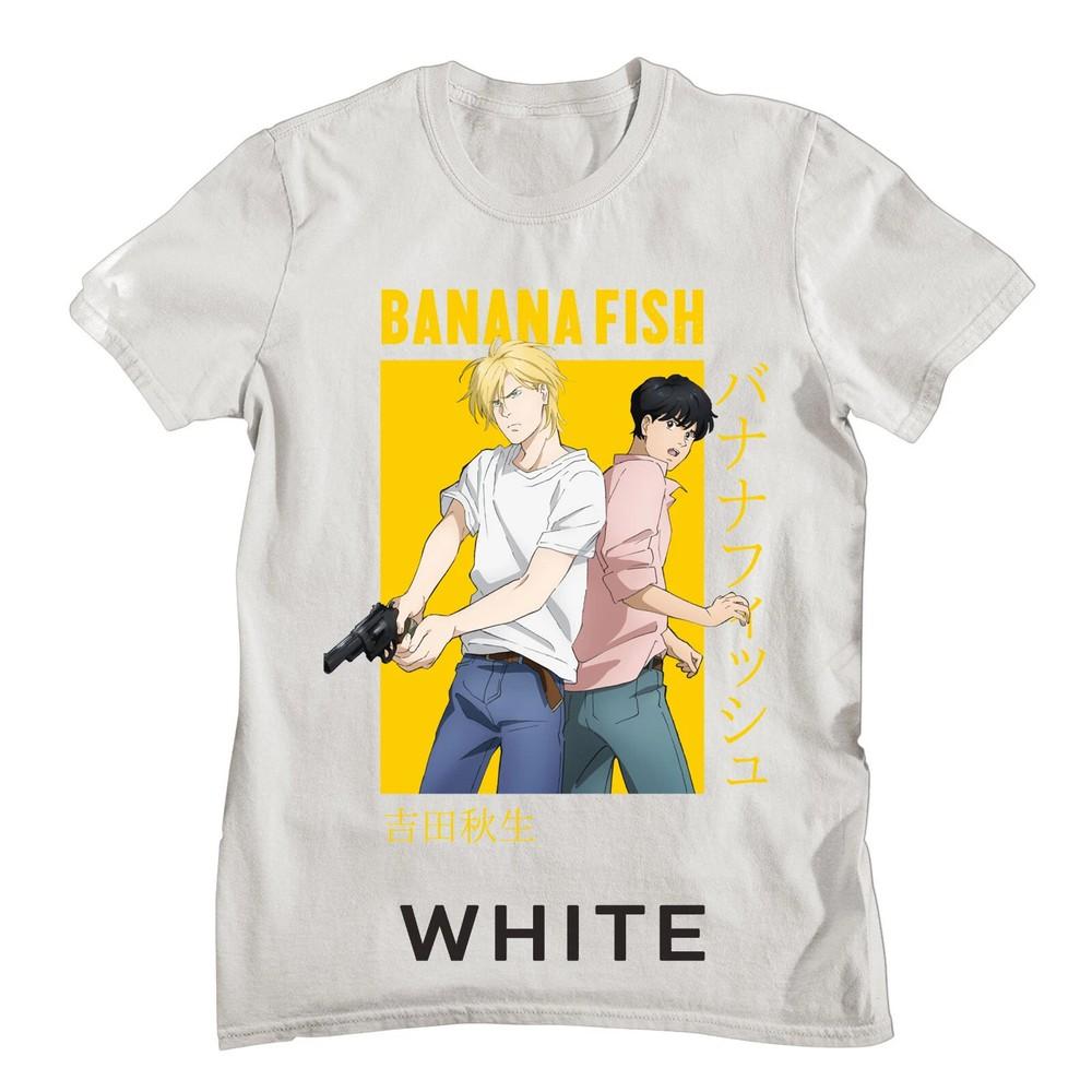Banana Fish Аш Линкс Эйдзи Окумура Карточка Аниме Новая Унисекс Белая Унисекс Футболка XL