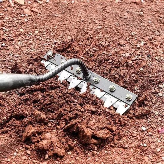 Garden Weeding Rake Heavy-Duty Carbon Steel Weed Puller 5/6/7/8 Teeth Weeder Rake Hand Uprooting Tool