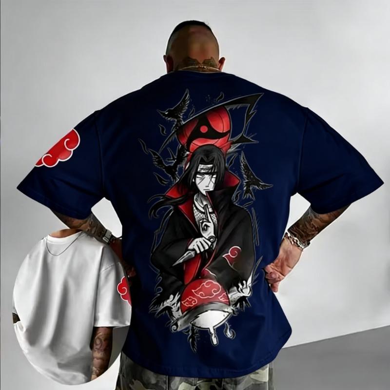 Maglietta Naruto Uchiha Itachi Organizzazione Alba Uomo Stampa Pattern Anime Manica Corta Moda Alta Qualità Tendenza Cotone Top